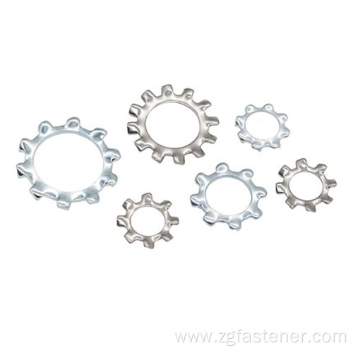External tooth lock washers alloy steel washer Zinc Plated Toothed lock Washers